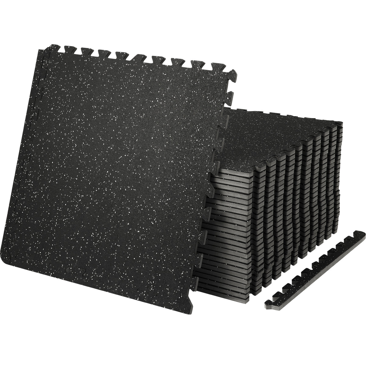 VEVOR 25 PCS 1/2 inch Thick Gym Floor Mats, 24" x 24" EVA Foam & Rubber Top Interlocking Workout Floor Mats with 100 sq.ft Coverage, Exercise Puzzle Flooring for Gym, Home, Garage, Basement