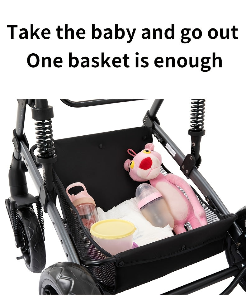 Foldable Stroller Suitable for Children Under, with a Single-Foot Brake, Sunshade, Adjustable Push Handle, And Comes with Foot Cover, Mosquito Net, Rain Cover, Baby Bottle Holder, Etc., Convenient for Storage And Use When Going Out