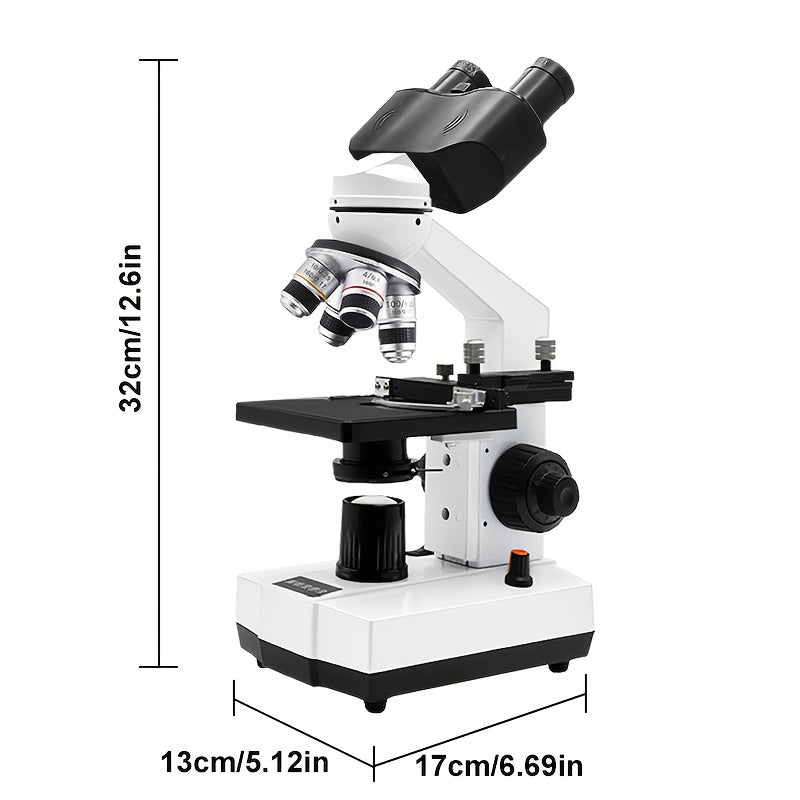 Professional Biological Optical Compound Trinocular Microscope, Upgraded 100X Objective, 40X-5000X Magnification, Upgraded Reticle And Abbe Condenser, Coaxial Coarse And Fine Focus, with Wide-Angle Eyepieces