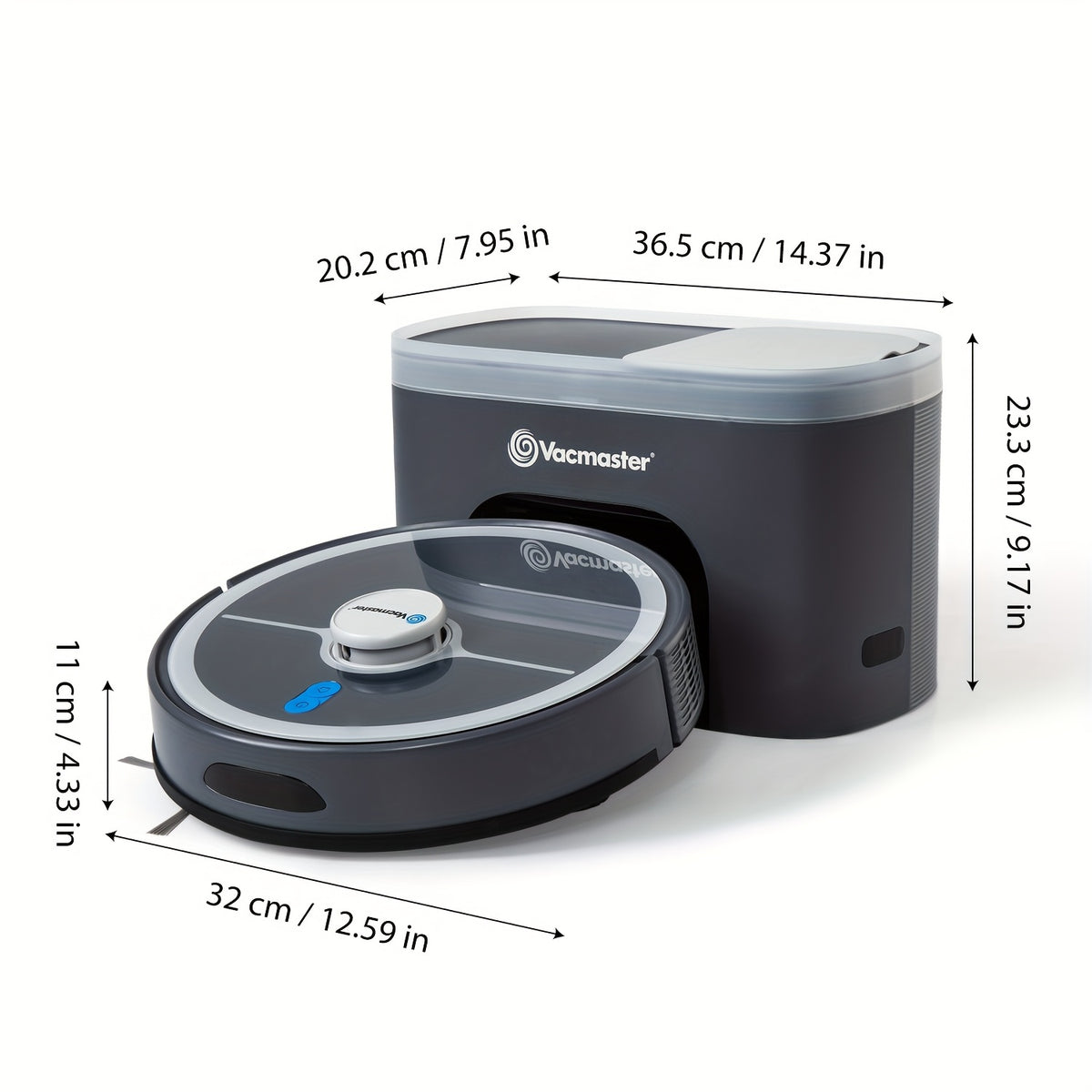 Vacmaster 3-in-1 Robotic Vacuum Cleaner and Mop Combo Pet Companion with Self-Empty Station for 45 Days, LiDAR Navigation, 3000Pa Strong Suction, Multi-Floor Mapping for Homes with Pets, Carpet & Hard Floors