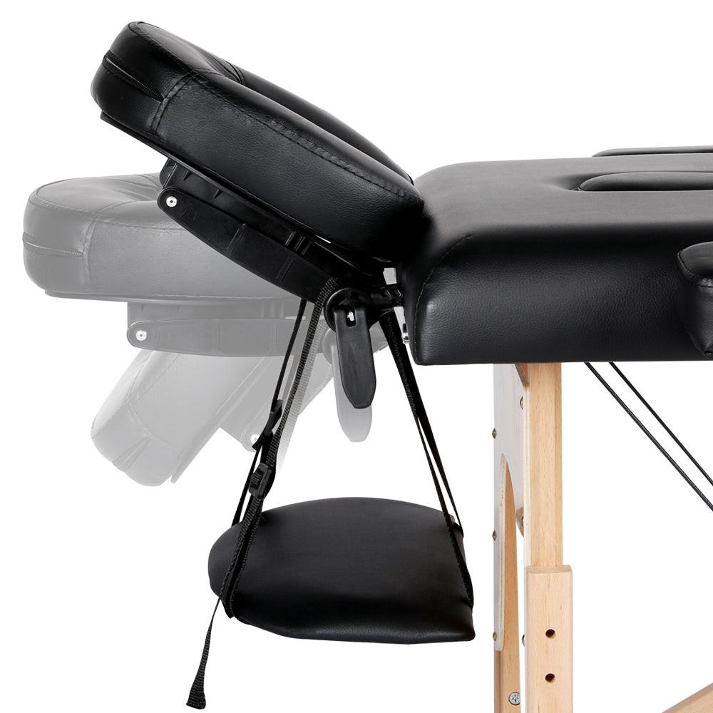 Costoffs Adjustable Massage Table Professional Portable Massage Bed Multi-function Spa Table with Carrying Bag and Bolster, Black
