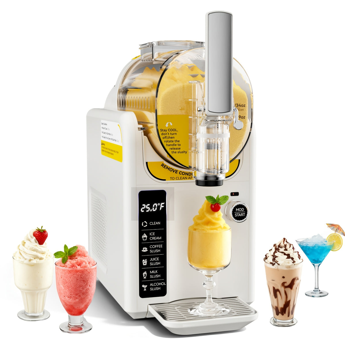 88oz Ice Cream Maker Slushie Machine For Home - Slushy Machine Maker No Ice Needed Self Cleaning, Frozen Drink Machine