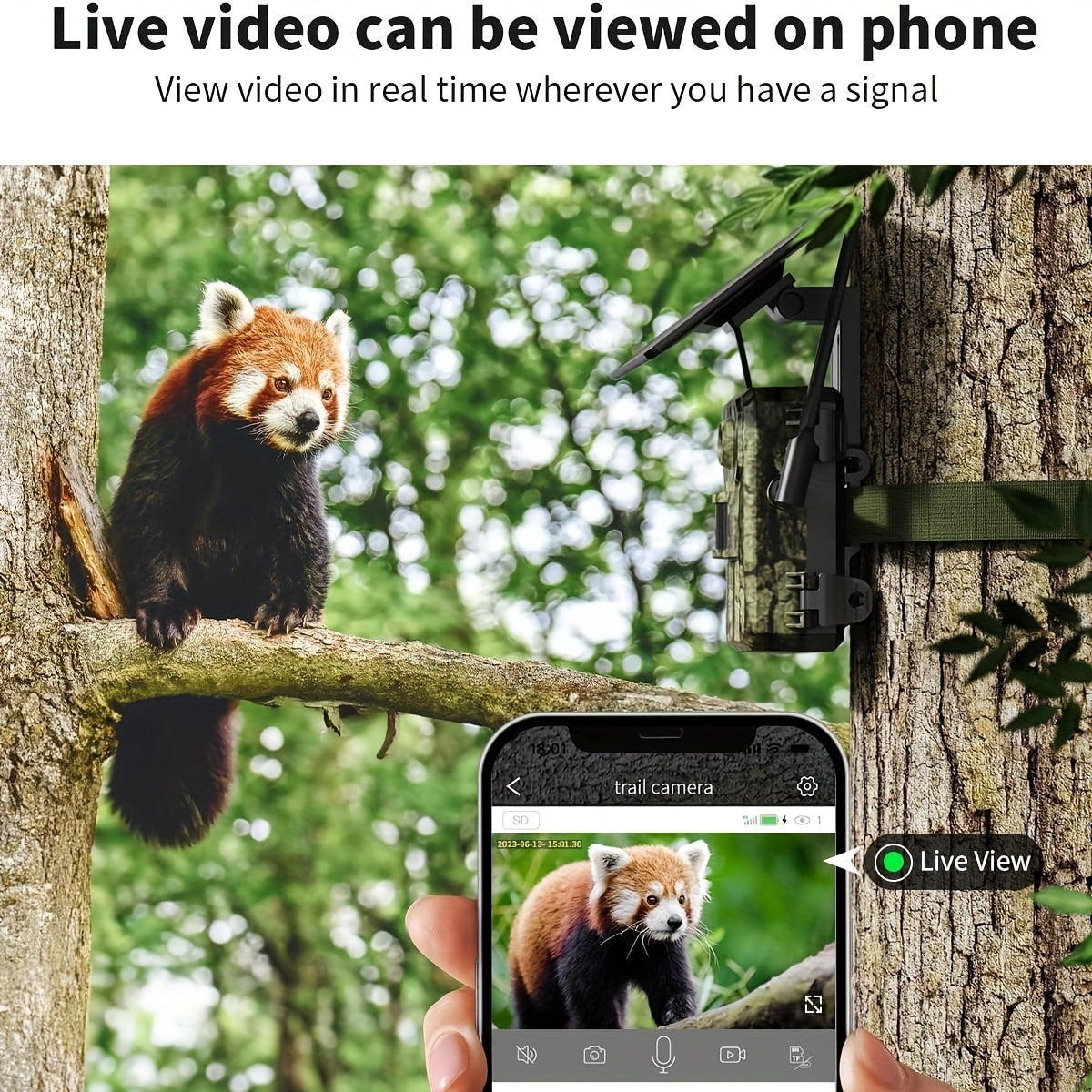 [4K Live Streaming] 4G LTE Cellular Trail Cameras With 4K Live Streaming, 3rd Generation Cellular Trail Camera With Live Streaming, Solar Powered Game Camera, Includes SIM Card, Remote App Access, Video Playback, Motion Activation And 0.2 Second Trigger T