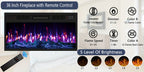 Fireplace TV Stand for Up to 80-Inch TVs with 36-Inch Fireplace, Modern Entertainment Center for Living Rooms
