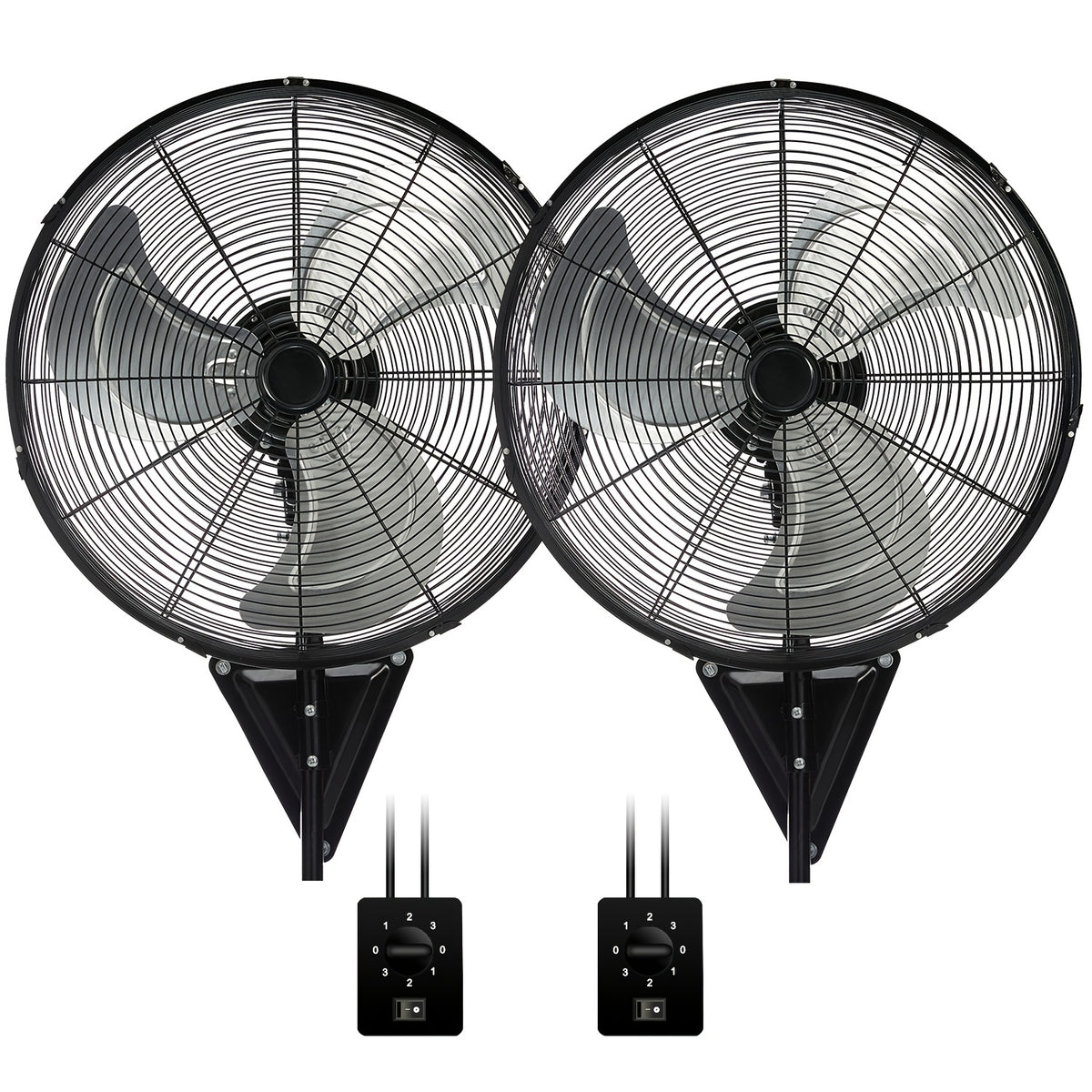 [Wall Mount Fan] 2pcs Wall Mount Fan - 20 Inch Oscillating, 3-Speed High Velocity, Max. 7000 CFM, Industrial Wall Fan for Indoor, Commercial, Residential, Warehouse, Greenhouse, Workshop, Basement, Garage, Black