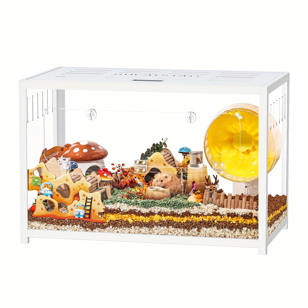 [Hamster Cage Metal] Bucatstate 80/100cm Hamster Cage Metal Small Pets Habitats Large Stackable With Top Access Easy Assemble, Dwarf Syrian Hamster House Guinea Pig Cage