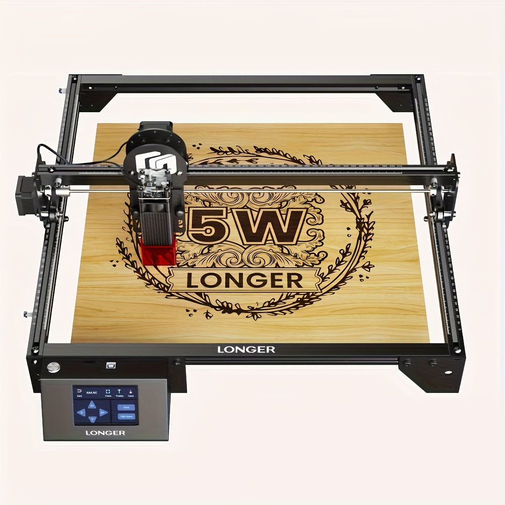 Self-Developed Upgraded Version - RAY5 5W Laser Engraver (Full Machine), Integrating Laser Cutting And Engraving Functions; Supports Wi-Fi Control And Mobile Protection; Working Speed 24000Mm/Min: Suitable for Wood, Metal, Acrylic, Glass