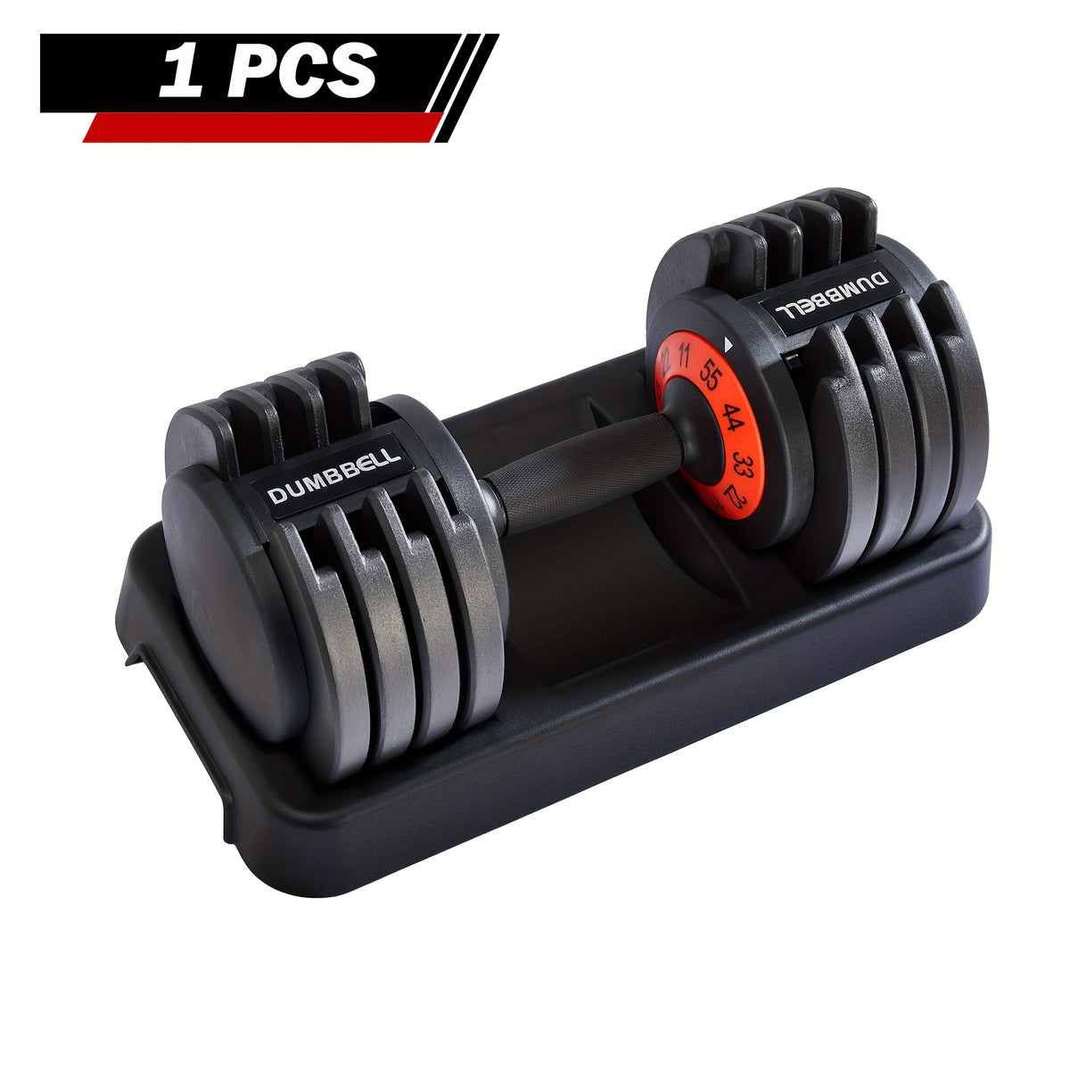 55 Lbs Pair Adjustable Dumbbell Set With Quick-Change Weight System&Tray-Heavy-Duty Home Gym Equipment For Men & Women, Full-Body Workout (Upper/Lower/Total Body)-Compatible With Adapter (Sold Separately) - Black Dumbbells, 1PC Can Be Sold Separately