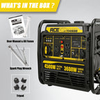 Aceup Energy 4500W Inverter Gas Generator, 223CC 4-Stroke Portable Generator for RV Camping, Hurricane, Extreme Weather, Home Backup, High Power & Long Runtime, 4500W Peak, 3600W Rated