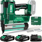Cordless Brad Nailer and Stapler for Home Improvement and Woodworking, KIMO Battery-Powered Tool