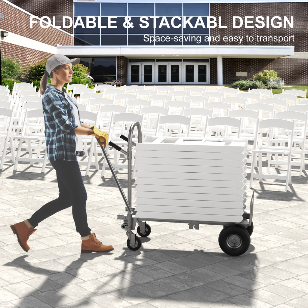 4-Pack White Folding Office Chairs, Indoor/Outdoor Resin Folding Chairs, Portable Seating Suitable For Offices, Conference Rooms, Courtyards, Home Use, Gardens
