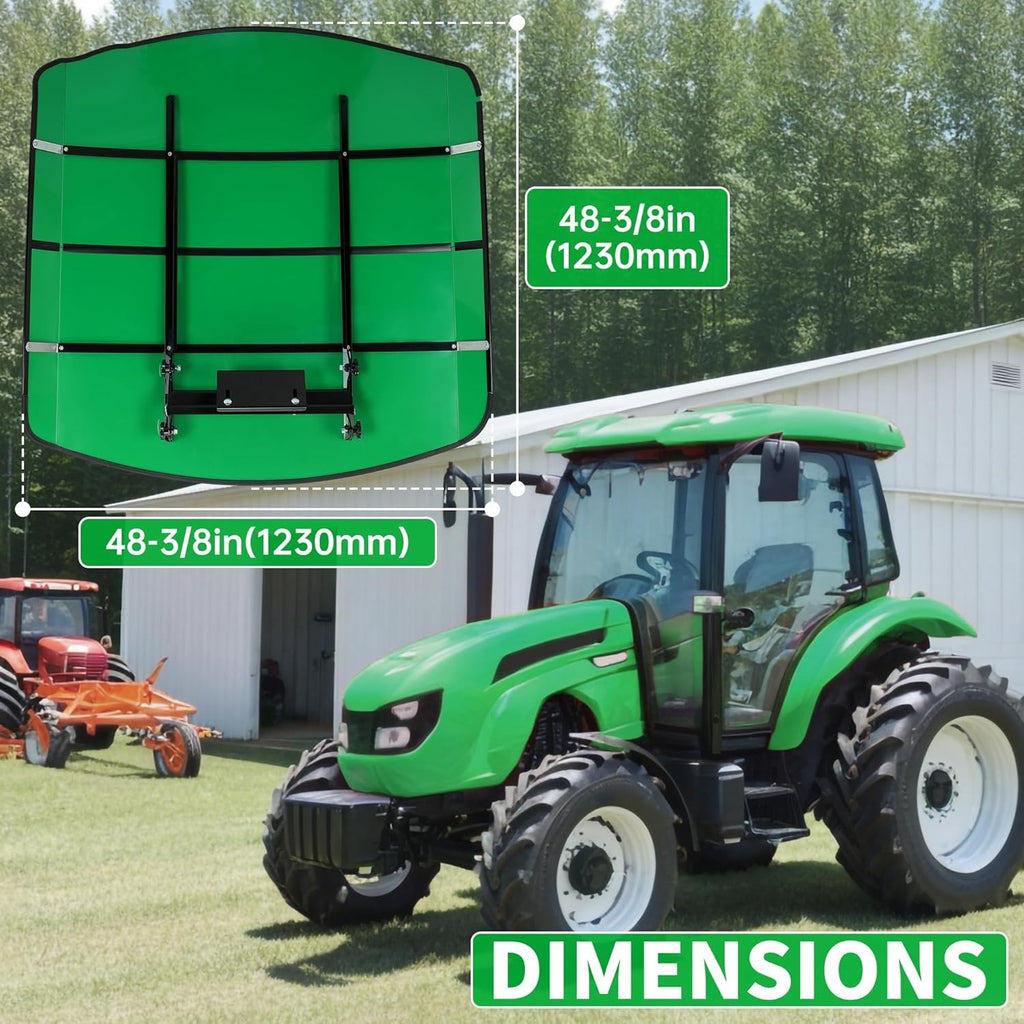 Tractor Canopy Compatible with All ROPS 48-3/8" X 48-3/8" Equipped Tractors and Mowers with a 2" x 2" or 2" x 3" ROPS (Will Add About 4'' to The Height of The Tractor, Red/Orange/Green/Wthite)