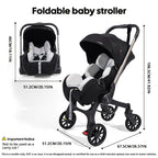 Baby Stroller - Metal Frame And Comfortable Fabric, Foldable And Bidirectional, Equipped with a Seat Belt, Adjustable Sunshade Roof | It Is Very Suitable for Outdoor Travel And As a Gift During Festivals