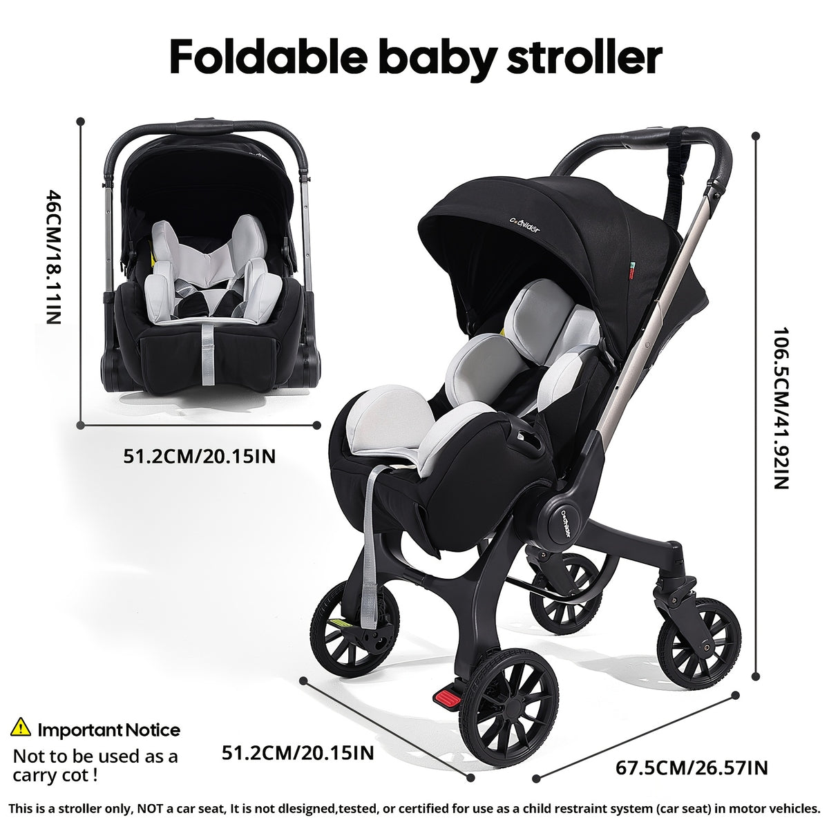 Baby Stroller - Metal Frame And Comfortable Fabric, Foldable And Bidirectional, Equipped with a Seat Belt, Adjustable Sunshade Roof | It Is Very Suitable for Outdoor Travel And As a Gift During Festivals