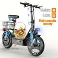 749W Electric Scooter with Seat, 48V 15AH Large-Capacity Battery, 35-mile Long Range & 19.9 MPH Speed, 14" Pneumatic Tire, Height-Adjustable Seat & Handlebar, Dual-Suspension Commuting Scooter with Basket