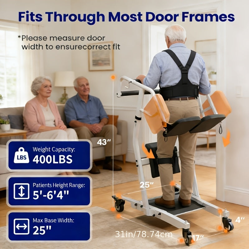 Sit to Stand Lift, Stand Assist Lift for Elderly, Patient Transport Unit, Stand Lift Assistance for Muscle Building & Fall Prevention, Standing Transfer Device for Home Care Use