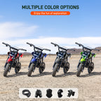 Mini Dirt Bike, 49 CC 2-Stroke Gas Bike with Off-Rode Tire, Suspensions, Disc Brakes, Max Load 165Lbs, Max Speed 18Mph-Includes gloves, face mask, security lock, and phone holder-Includes gloves, a face mask, an integrated stand, an anti-theft lock, and k