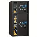 6.0 Cub Extra Large Heavy Duty Fireproof for home Safe Box with Biometric Fingerprint Lock, Backlit Keypad & Deposit Slot - Dual Alarm System, Digital Display, Metal Construction, Secure Cash & Valuables Storage for Home, Office