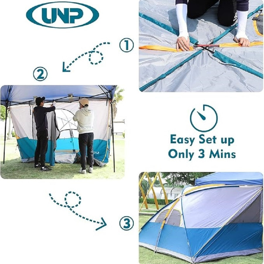 Camping Cube Pop Up Canopy Side Tent Compatible for 10' x 10' Canopies - Instant Setup Portable Gazebo with Zippered Doors, Spacious Shelter for Camping, Picnics, Backyard Parties (Canopy/Shelter Not Included)