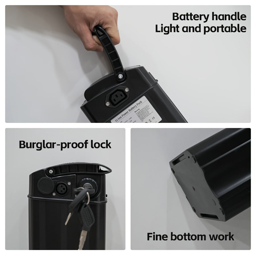 Electric Bicycle Battery, 48V 15Ah, Range Of 40km, Fully Charges In 3-6 Hours, Compatible with Various Models Such As GS5/GS5/GE5, Uses High-capacity Cells, Safe And Reliable, Charger Included.