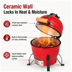 20 "Portable ceramic Charcoal Barbecue BBQ heavy-duty outdoor barbecue grill with adjustable ventilation and heat-resistant cover Perfect for camping, backyards, terraces, and trailers (including the stand)