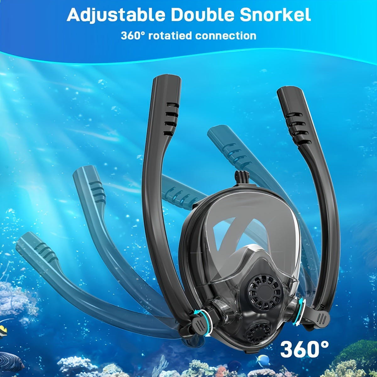 0.5 Liters (3.5Cu Ft) Aluminum Alloy Mini Diving Tank & Snorkel Mask Set | 5-8 Mins Dive Time | for Underwater Recreation | Durable Snorkel Gear | Mask Only for L/XL | No Inflation Tool Included | Easter Gift
