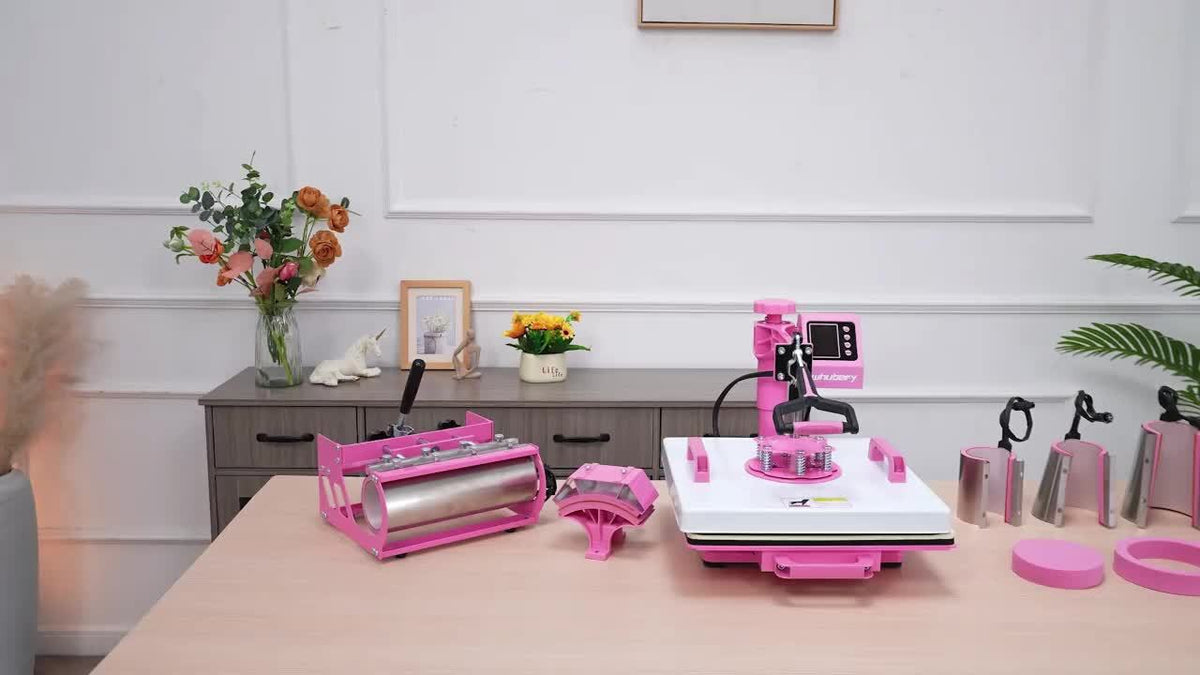 15"x15"/12"x15" - 8-in-1/5-in-1 Heat Press Machine Combo, Rotatable Design, Multi-Size Transfer Sublimation Combo, Suitable for T-shirts, Bags, Pillows, Hats, Beanies, Rollers - The 3-in-1 Automatic Hat Heat Press Can Only Press Hats