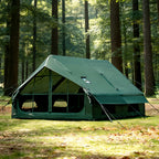 129 Sq.ft Inflatable Camping Tent | Outdoor Blow Up Tent Oxford 4 Season Air Tent Cabin House with Mesh Windows & Door, PVC & Polyester Material, Double Door, 2000mm-3000mm, Suitable for All Seasons