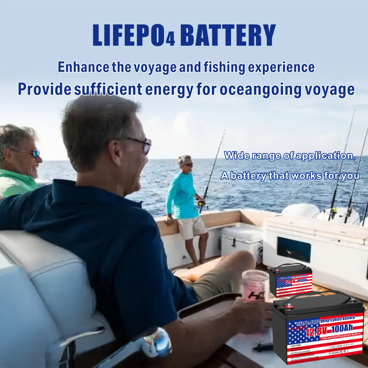12v 100Ah LiFePO4 Battery Deep Cycle Battery 8000+ Cycles 100A BMS Rechargeable Lithium Iron Phosphate Battery Low-Temp Protection, For RV Marine And Home Energy Storage