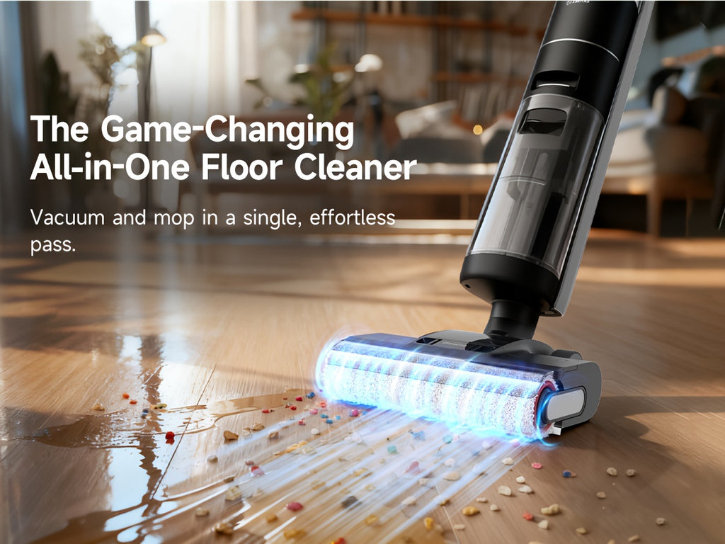 Refurbished DREAME H12 PRO Wet Dry Vacuum Cleaner, Cordless Vacuum Mop All In One, Smart Floor Cleaner for Hard Floor, One-Step Edge to Edge Cleaning with Hot Air Drying
