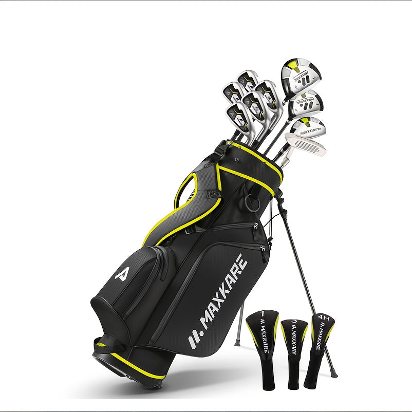 Complete 12pcs Golf Club Set: Right Handed, Unisex, Comes with Stand Bag And Headcovers