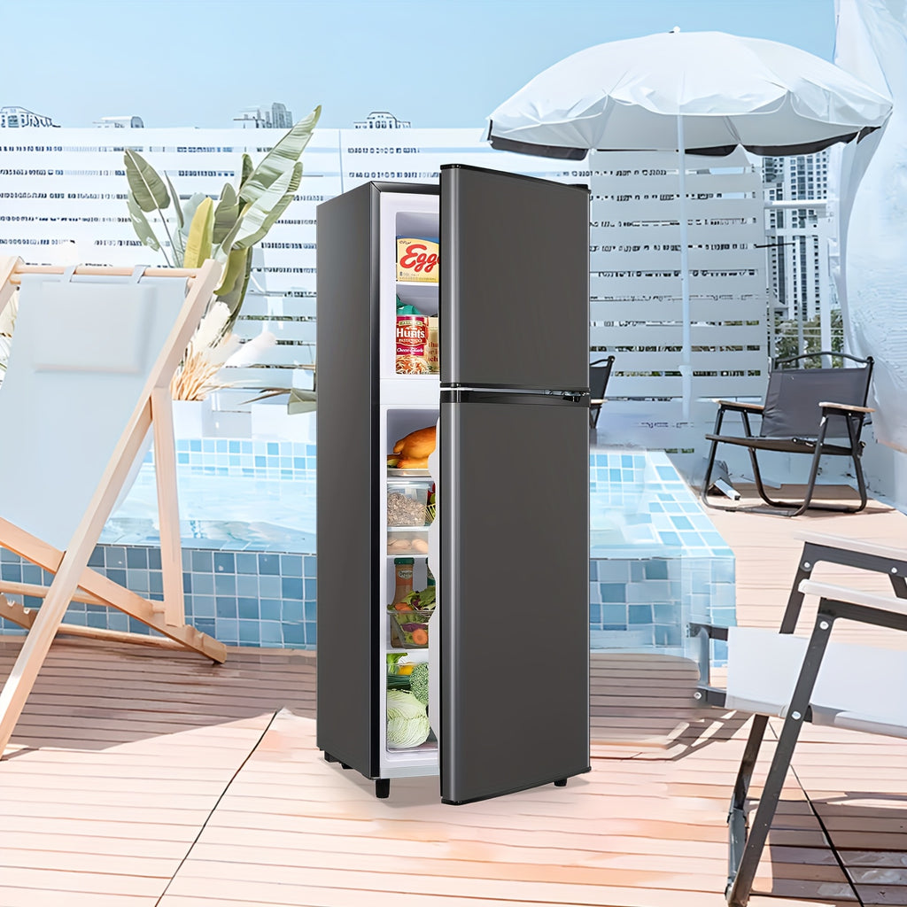 5.0/2.4 Cu.Ft Mini Fridge with Freezer, Dual Door Refrigerator with 7 Settings Temperature Adjustable, Small Fridge for Dorm Office Apartment and Home