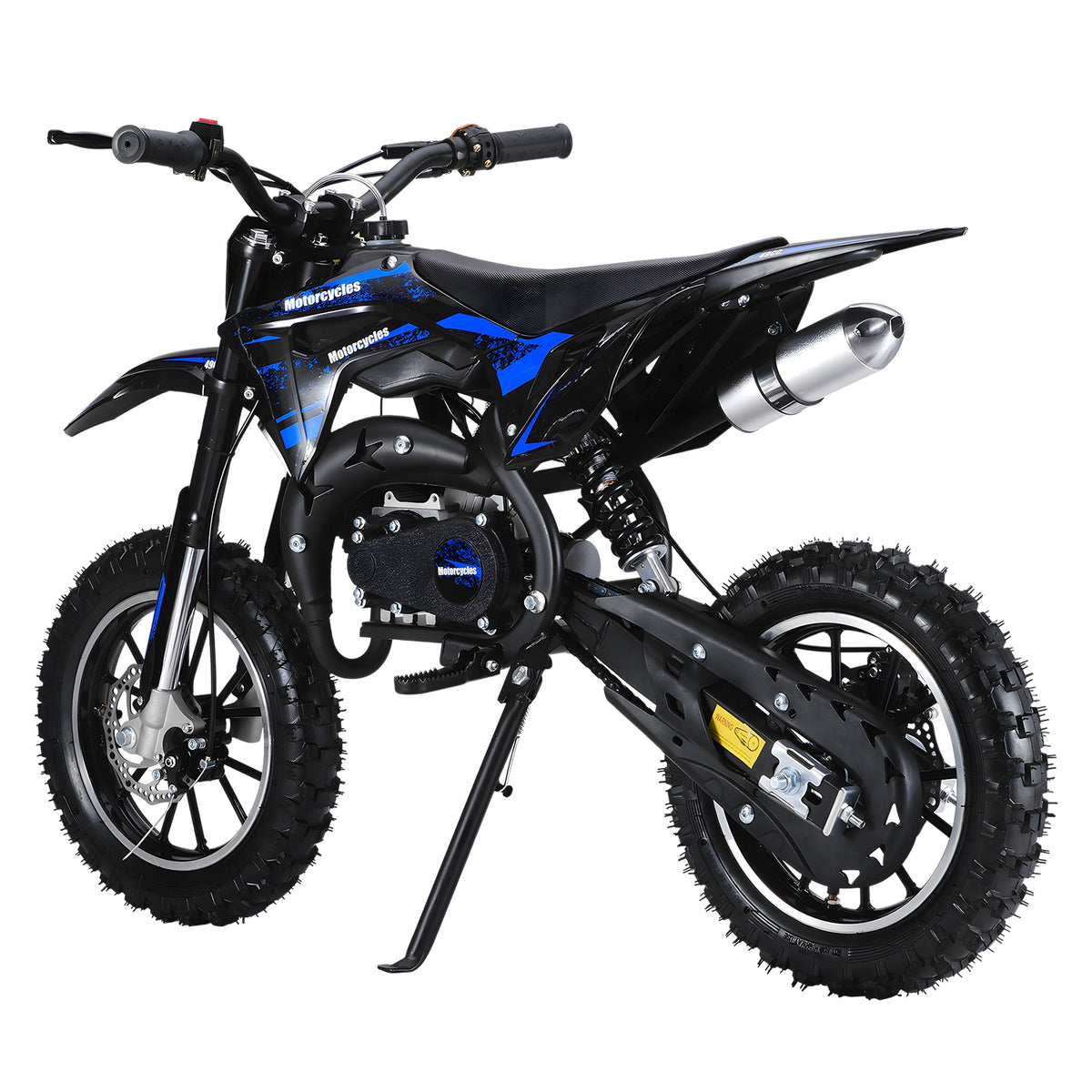 49cc 2-stroke Gas Powered Mini Motorcycle | Pocket Dirt Bike with External Rotary Tires, Front Disc Brakes, Up to 20 mph, Max Load 330 lbs, Metal Construction, Without Battery