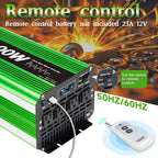 Pure Sine Wave Inverter 8000 Watt (Peak) Vehicle Power Inverter, Converts 12 Vdc to 110 Vdc to 120 Vdc, with LCD Display, Remote Control and Troubleshooting, 4 US Sockets for Car Onboard Chargers, for Home Solar Systems, RV's, and Vans, without Batteries