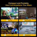 Smart Mini Projector, HD Portable With Dual Band WiFi 6 And BT 5.0, Supports 8K Decoding Native 720P 200 Inch Screen, Android 11.0 OS, Compatible With Smartphones iPad TV HDTV, Creating A Mobile Home Theater Experience, A Budget Gift Suit