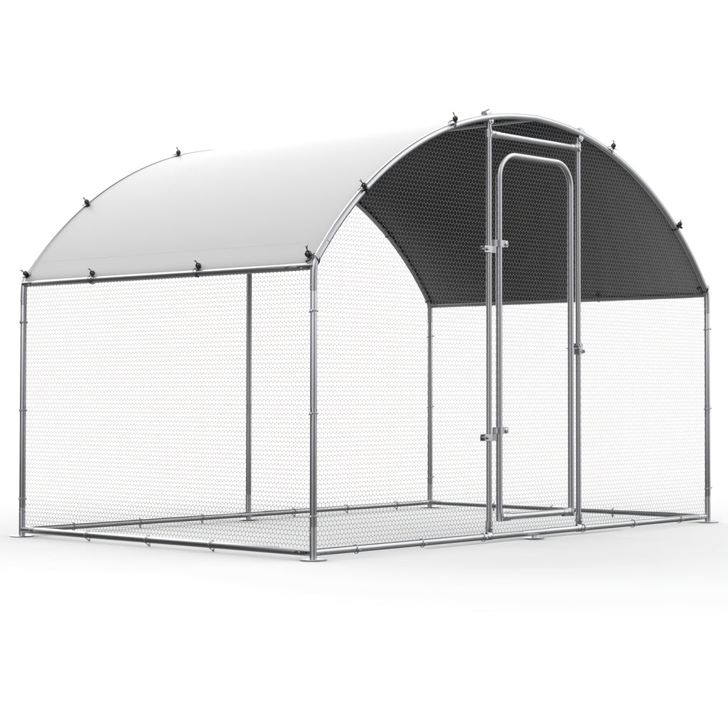 SNDM Chicken Coop Large Metal Chicken Run Upgrade Wire Mesh Chicken Pen with Water-Resident And Anti-Uv Cover, Duck Rabbit House Outdoor