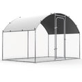 SNDM Chicken Coop Large Metal Chicken Run Upgrade Wire Mesh Chicken Pen with Water-Resident And Anti-Uv Cover, Duck Rabbit House Outdoor