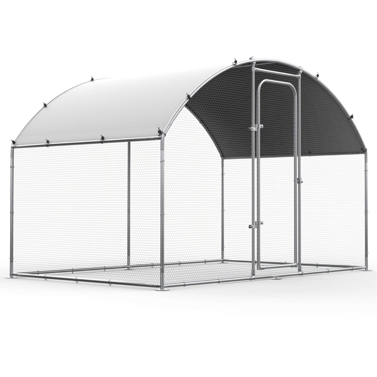 SNDM Chicken Coop Large Metal Chicken Run Upgrade Wire Mesh Chicken Pen with Water-Resident And Anti-Uv Cover, Duck Rabbit House Outdoor