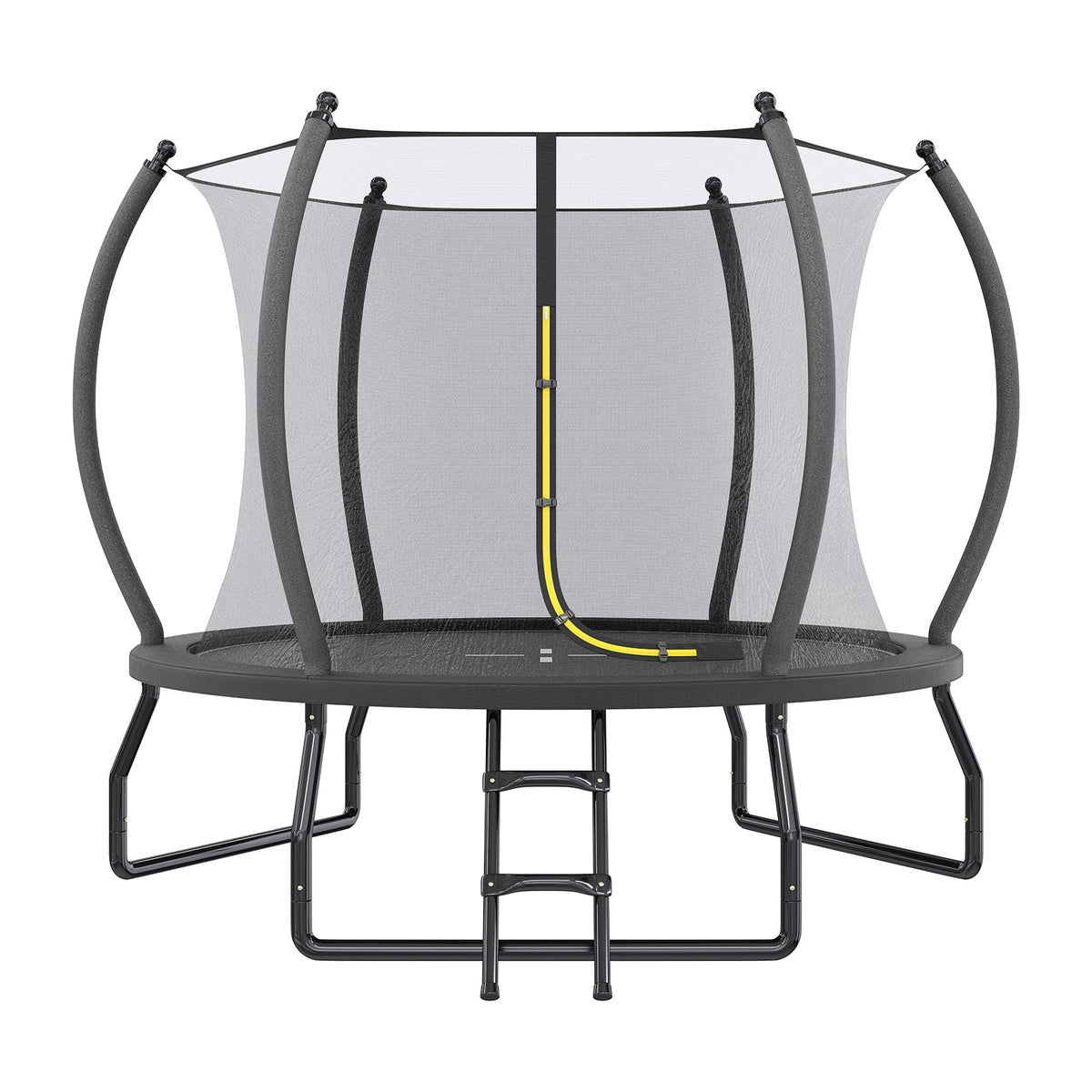 Indoor Outdoor Trampoline for Teenagers, 8ft/10ft/12ft/14ft/15ft/16ft with Safety Enclosure Net, Pop-up Quick Connector Frame, Basketball Hoop Optional, Includes Ladder, Blue/Black Backyard Jumping Trampoline