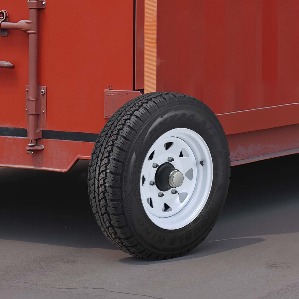 VEVOR Shipping Container Wheels 6-Lug / 8-Lug Wheels Kit, Heavy Duty Shipping Container Axle with Ratchet Tie Down-Moves 20 ft - 40 ft, Secure Transport for Dock, Warehouse, Construction Site, Black