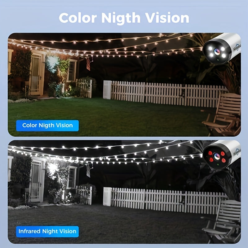 Hiseeu Wireless CCTV System, 4CH 3MP with 4 HD Cameras, 10CH NVR 2.4G 5G Dual Band, Two Way Audio Color Night Vision, Light And Siren Alarm, Ideal for Home Use