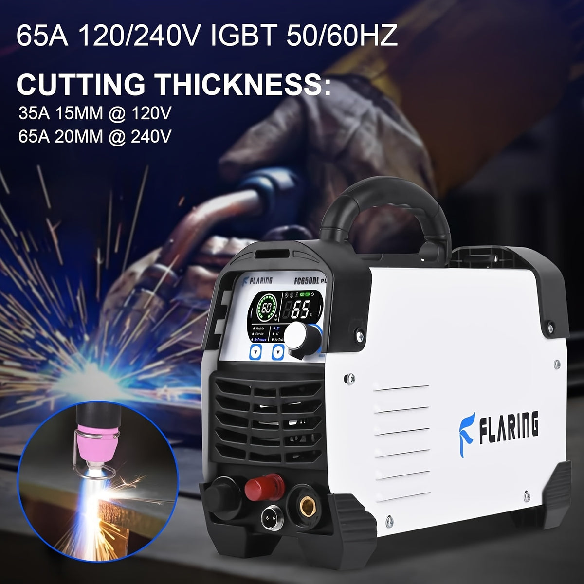 Plasma Cutter — FLARING FC650DL PLUS 65A Non-Touch Pilot Arc Machine for Metalworking Projects