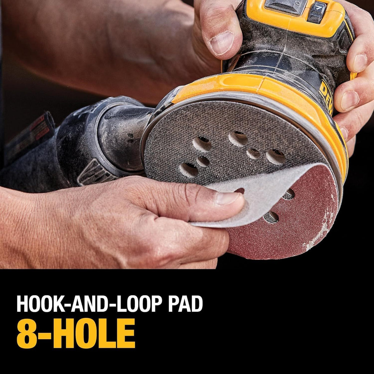 DEWALT 20V MAX Orbital Sander Cordless, 5-Inch Sander Tool, 2.Ah, 8,000-12,000 - DCW210D1