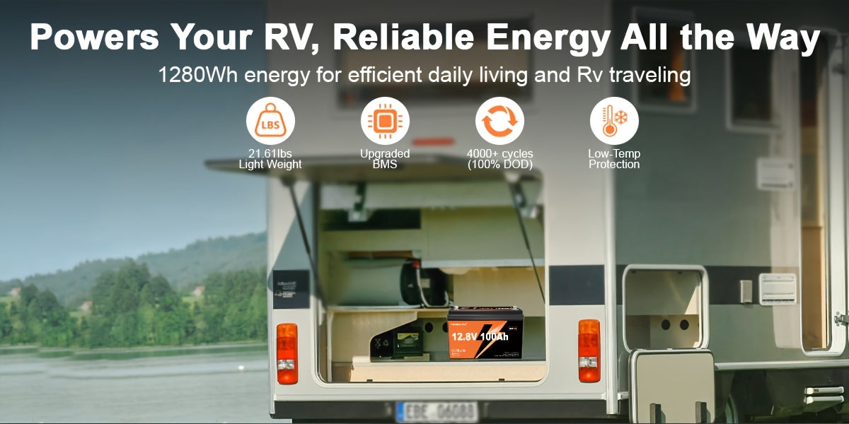12V 100/150Ah LiFePO4 Battery, Deep Cycle Rechargeable Lithium Battery, Built-in BMS, 1280/1920Wh, Very Suitable for RV, Off Grid, Solar And Camping Use
