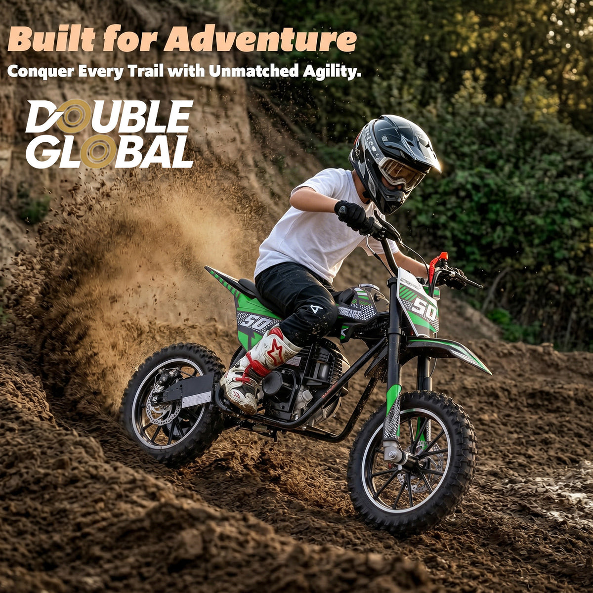 New gasoline mini off-road vehicle DB008, 49 CC four stroke off-road vehicle, rear shock absorber, metal frame, disc brake, maximum load of 165Lbs, maximum 25Mph, no need for mixed oil, random water cup included