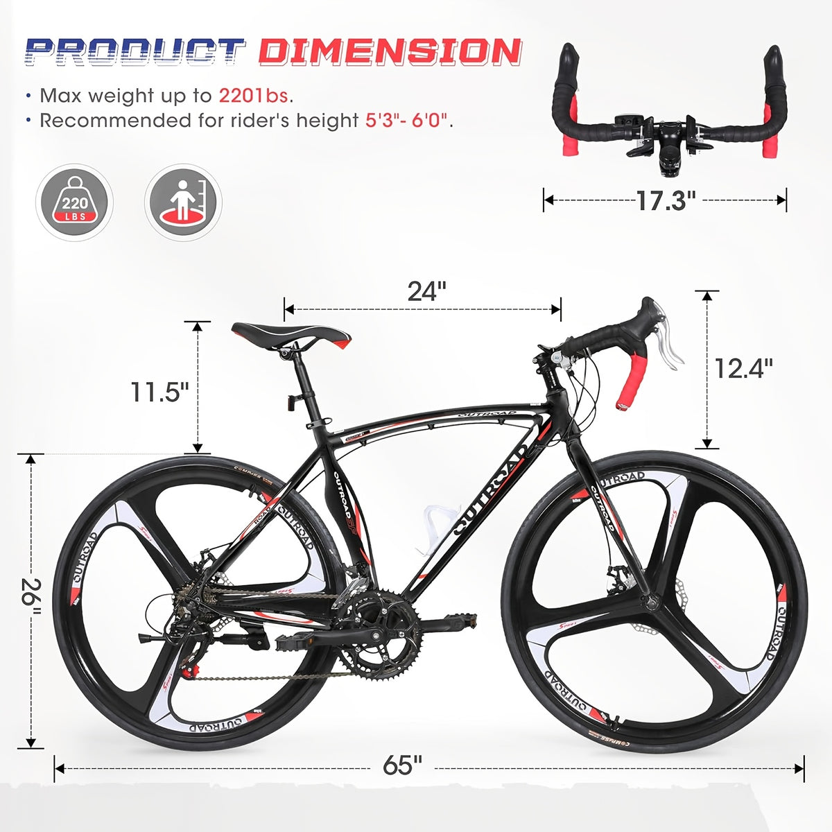 Road Bike 14-21Speed 700C Wheel with Light Aluminum Alloy Frame Commuter Bicycle with Dual Disc/V Brakes for Women And Men