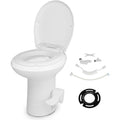 Bonnlo HDPE Outdoor Toilet Gravity Flush with Foot Pedal Standard Height Camper Toilet for RVs Trailers and Outdoor Camping Portable Clean Sanitation