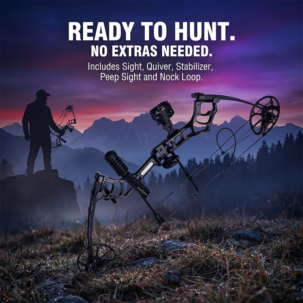 PANDARUS Archery Compound Bow And Archery Sets - Right Hand Archery Compound Bows 10-60Lbs Draw Weight Adjustable for Adults And Beginners, 25"-31" Draw Length, Up to IBO 320 Fps, Archery Hunting Bow Set