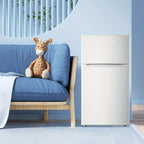 3.5/2.5 Cu.ft Small Fridge With Freezer 2-Door Compact Refrigerator 7-Level Adjustable Thermostat, Removable Shelves And Bakset, Perfect For Dorm, Office, RV, Bedroom, White