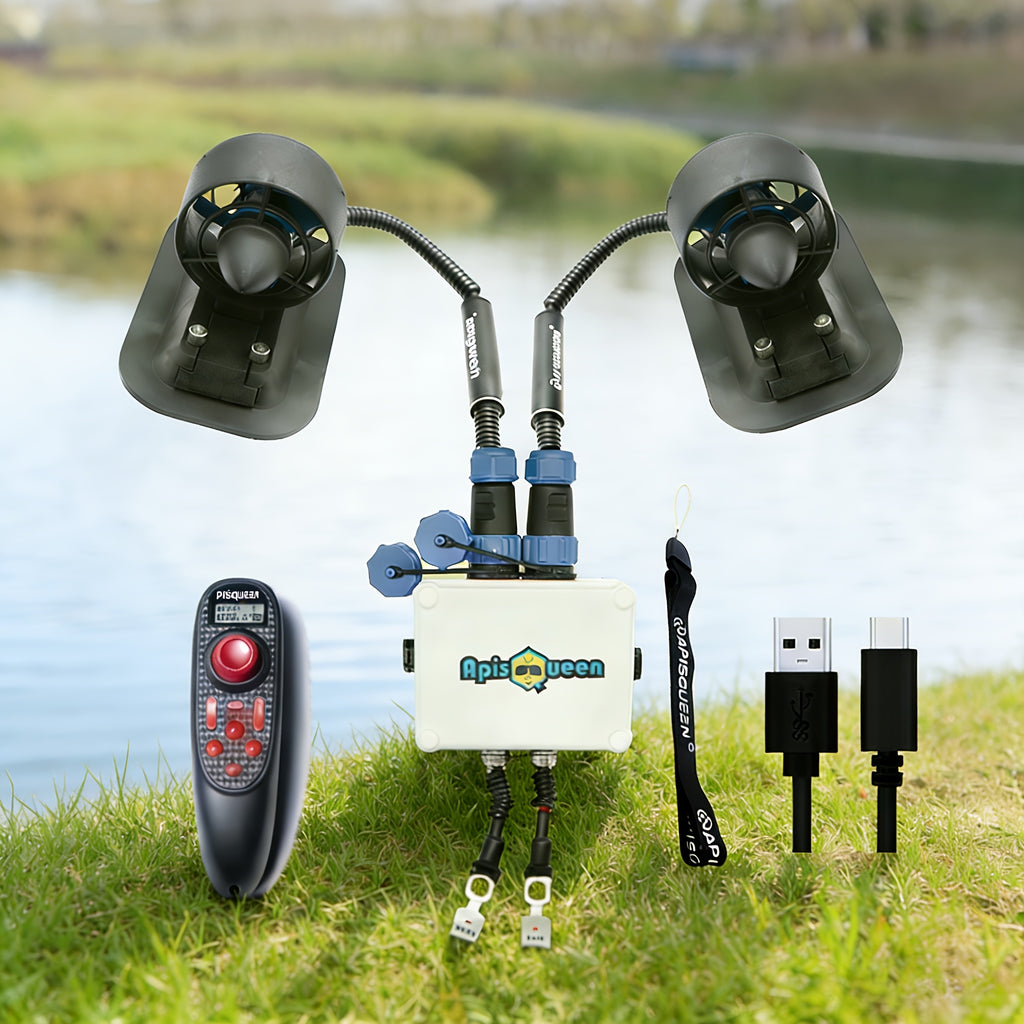 U2 Kit 12-16V Brushless Underwater Thruster 3.4kg (7lbs) Thrust with 45A Bi-directional ESC and Non-Waterproof Remote Control for ROV, Fishing Boat, Kayak Applications
